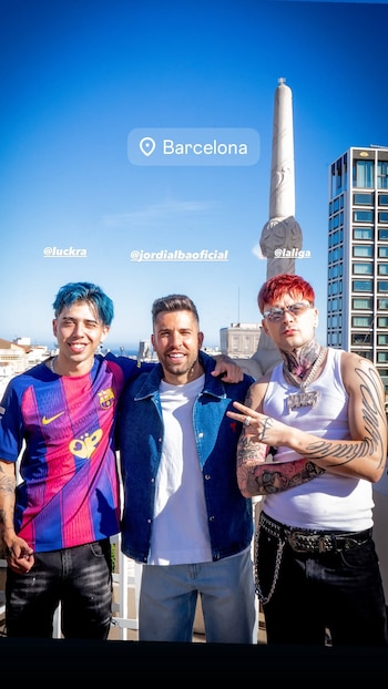 Jordi Alba, leyenda del Barça, apareció en la celebración compartida por Lit Killah en sus historias de Instagram