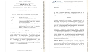 La JEP ordenó trabajos restaurativos y monitoreo electrónico para los excomandantes, quienes no podrán salir del país durante sus condenas - crédito JEP