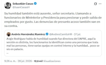 El periodista de Bluradio Sebastián Casas cuestionó uno de los mensajes por parte del secretario de Prensa de Presidencia de la República - crédito @JuanCasasH/X