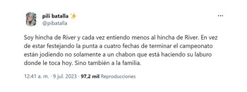 El primer tweet de Pilar