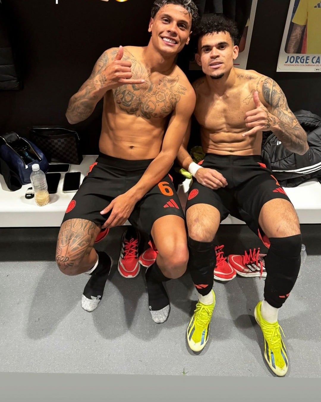 Luis Díaz y Richard Ríos son los futbolistas favoritos de los gemelos Keyler y Keylor, según contó su padre, Jairo Palomino. - crédito Fans de Richard Ríos/ Facebook