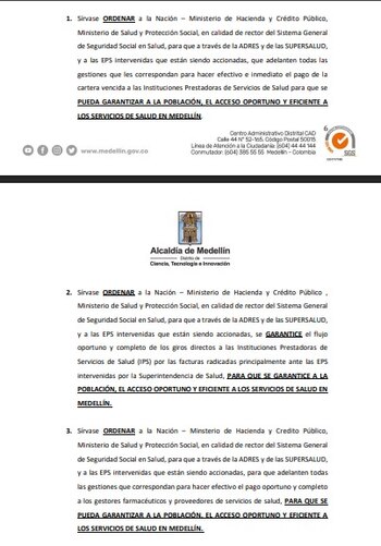 La Alcaldía de Medellín radicó