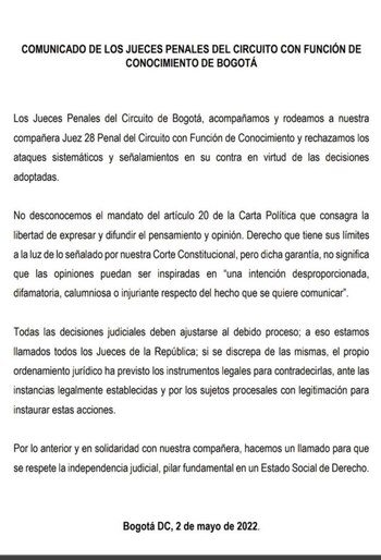 La discusión entre jueces y