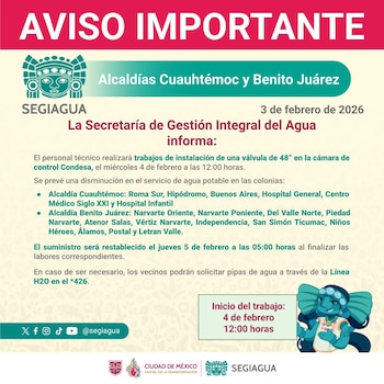 Autoridades de la CDMX notificaron