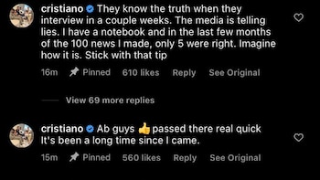 El mensaje de CR7 en