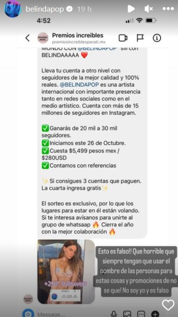 (Foto: Captura de pantalla/Ig belindapop)