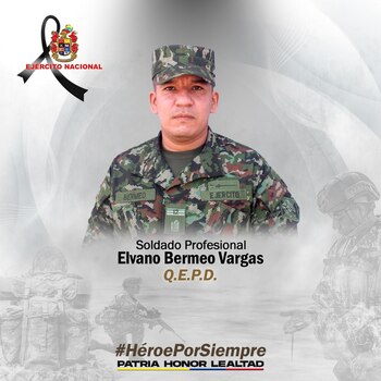 Elvano Bermeo Vargas fue asesinado, presuntamente, por el ELN - crédito Ejército Nacional