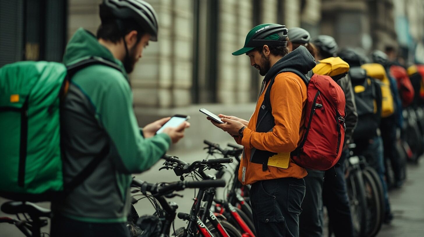 Los repartidores de apps necesitan realizar más de 60 viajes para cubrir la canasta alimentaria. - (Imagen Ilustrativa Infobae)