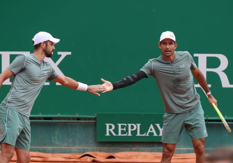 Arévalo y Pavic aprovecharon dos de seis puntos de quiebre e impidieron que sus rivales capitalizaran sus oportunidades en Montecarlo./(Redes de Marcelo Arévalo)