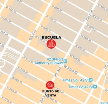 Ubicación de la escuela “Holy Cross”. A pocas cuadras, el punto de venta de drogas