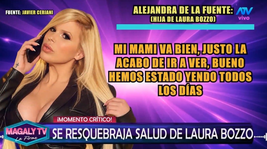 Hija de Laura Bozzo revela detalles del estado de salud de la conductora de TV. Captura: Magaly TV La Firme.