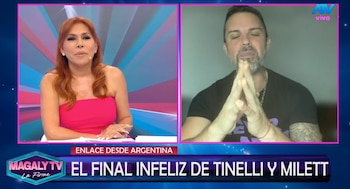 Explota versión sobre Milett Figueroa y Dante Gebel: Tinelli queda en shock tras declaración. Captura: Magaly TV La Firme.