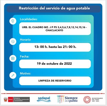 Corte de Agua en Chaclacayo