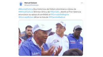 Dos exjugadores de la Selección Colombia se unieron a Rubén Torrado, concejal de Bogotá por Cambio Radical-Mira - crédito @manolitosalazar/X