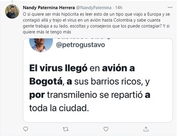 Criticas al senador Gustavo Petro por su contagio de covid-19