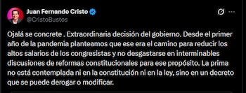 Juan Fernando Cristo, exministro del