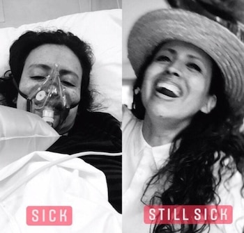 La colombiana Ericka Olaya ha experimentado un grave deterioro en su salud debido al covid prolongado que padece - crédito @@nonsono_íuio_real1/Instagram