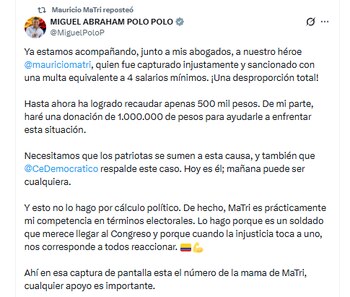 Miguel Polo Polo anunció que
