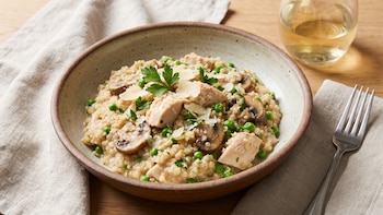 Receta de risotto de quinoa y pollo, rápida y fácil