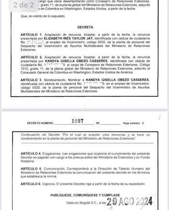 Mediante este documento se oficializó
