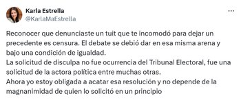 La usuaria, Karla María Estrella,