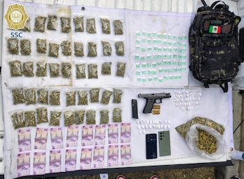 Objetos decomisados a "El Ganso".
Foto: