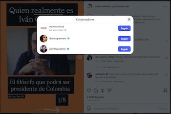 La publicación destaca el recorrido de Iván Cepeda en la defensa de los derechos humanos y la memoria histórica en Colombia - crédito mivotovaleuk y johnleguizamo / Instagram