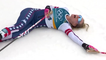 La hazaña de una esquiadora