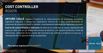Vacante de Cost Controller /