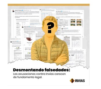Invías usa imagen de Daniel Briceño y lo acusa de difundir noticias falsas