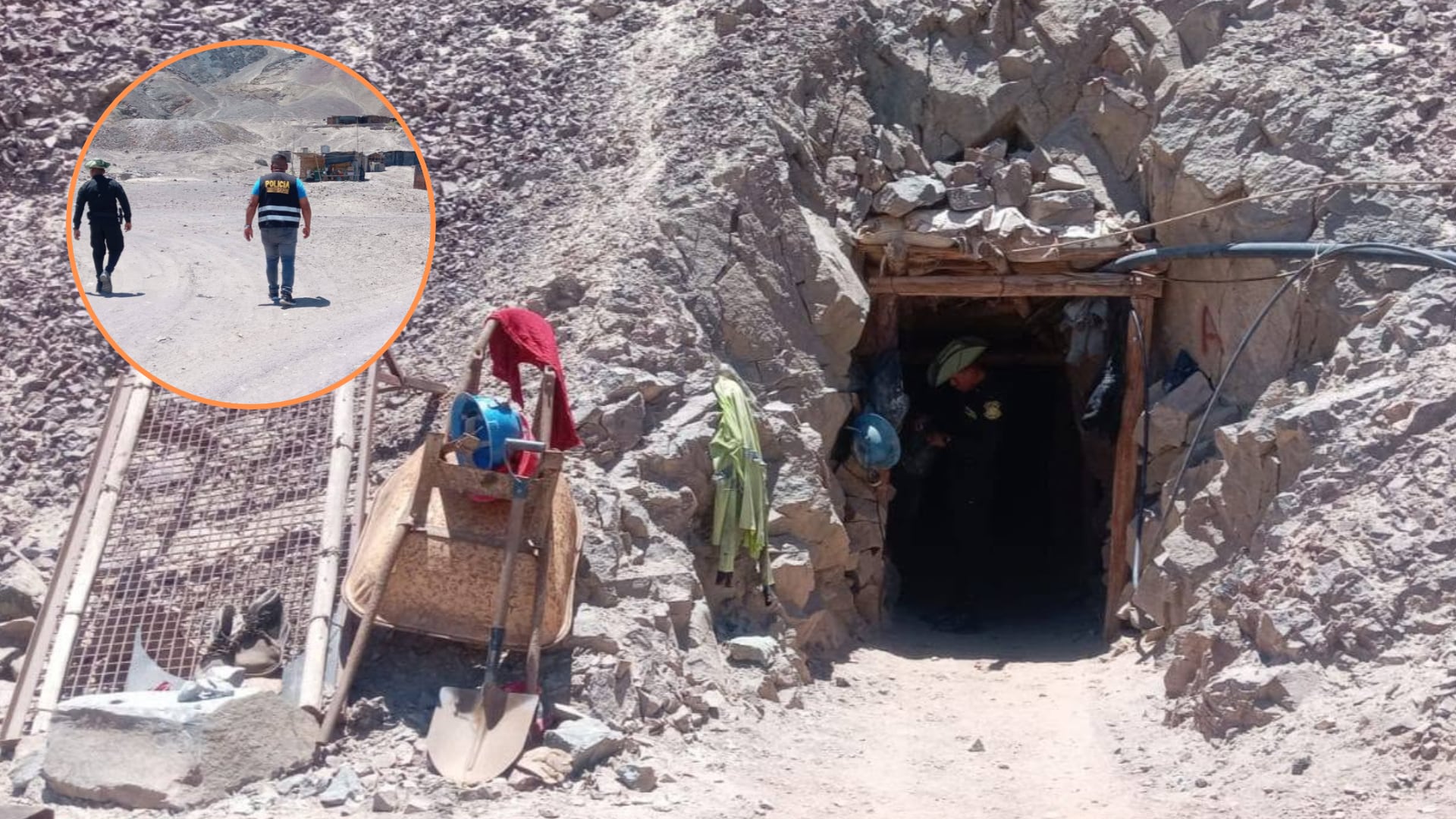 Inspeccionan labores mineras cerca de las Líneas de Nasca y hallan cuatro bocaminas, equipos y construcciones rústicas en siete hectáreas