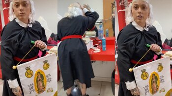 Mujer se disfrazó de Miguel