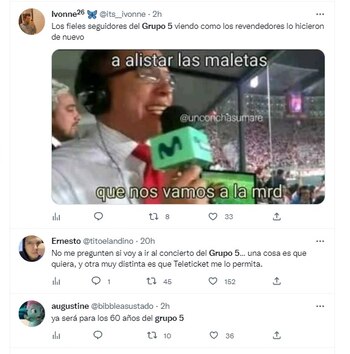 Entradas para Grupo 5 se