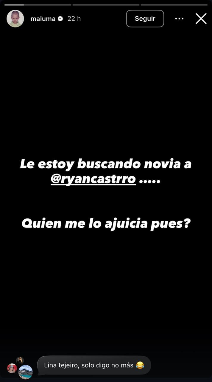Maluma le busca novia a Ryan Castro - crédito @maluma/IG