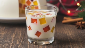 Gelatina mosaico de ponche navideño: