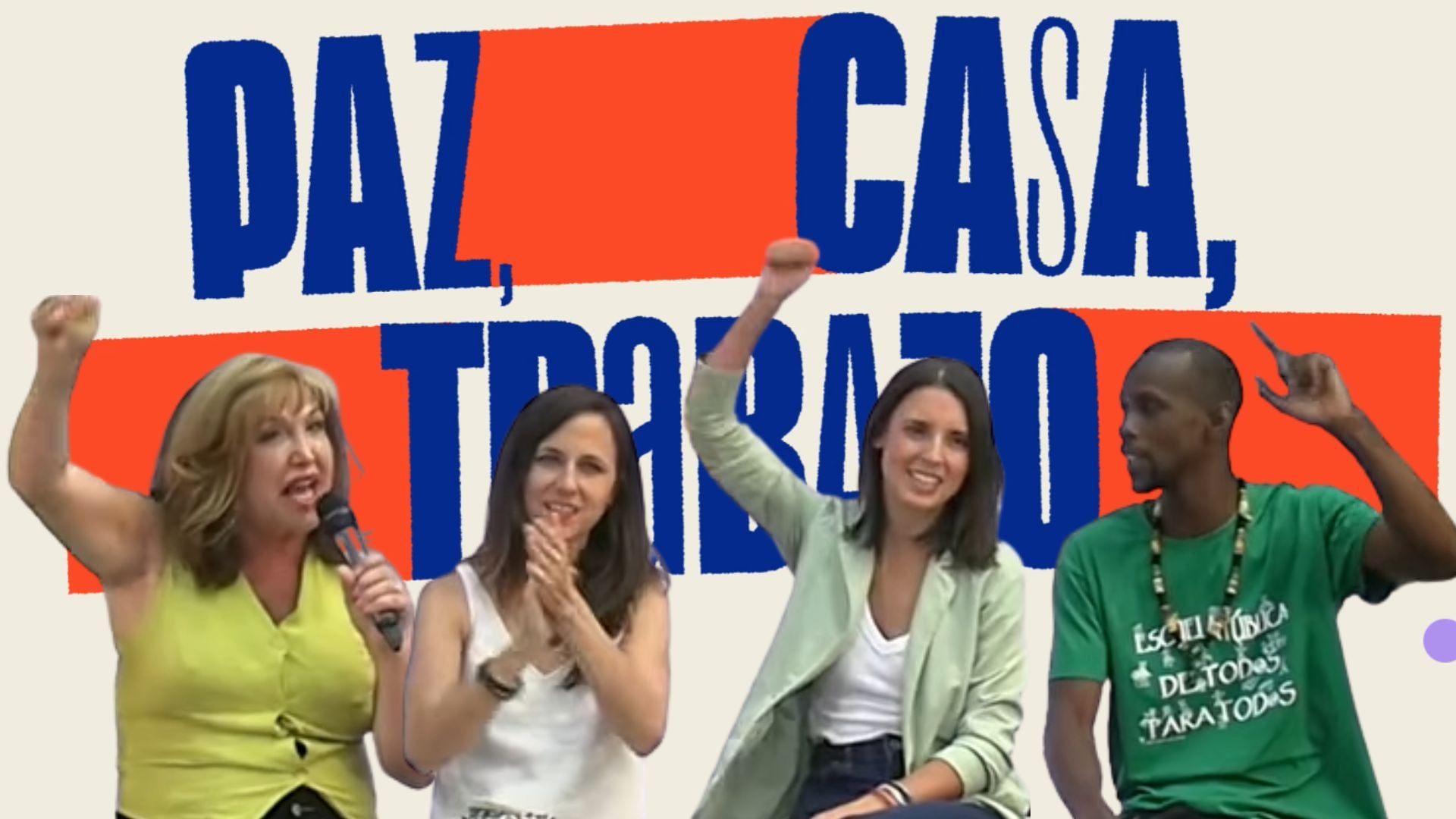 ‘Paz, casa, trabajo’: Irene Montero se presentará a las generales (Montaje Infobae)