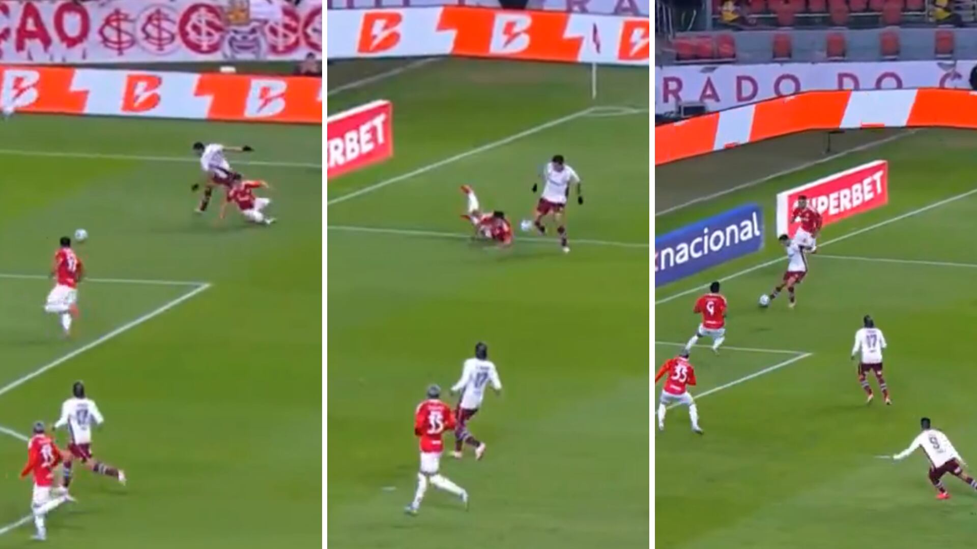 La gran jugada de Kevin Serna para la asistencia a Everaldo en Fluminense vs Inter de Porto Alegre por Copa de Brasil 2025.