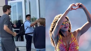 Los hijos de Shakira, Milan y Sasha, llegaron a ver su show de medio tiempo en compañía de su padre