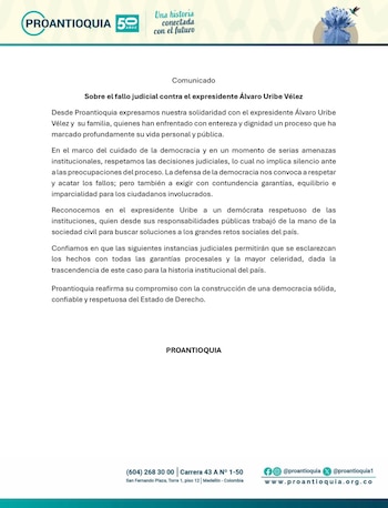 ProAntioquia cree en la inocencia