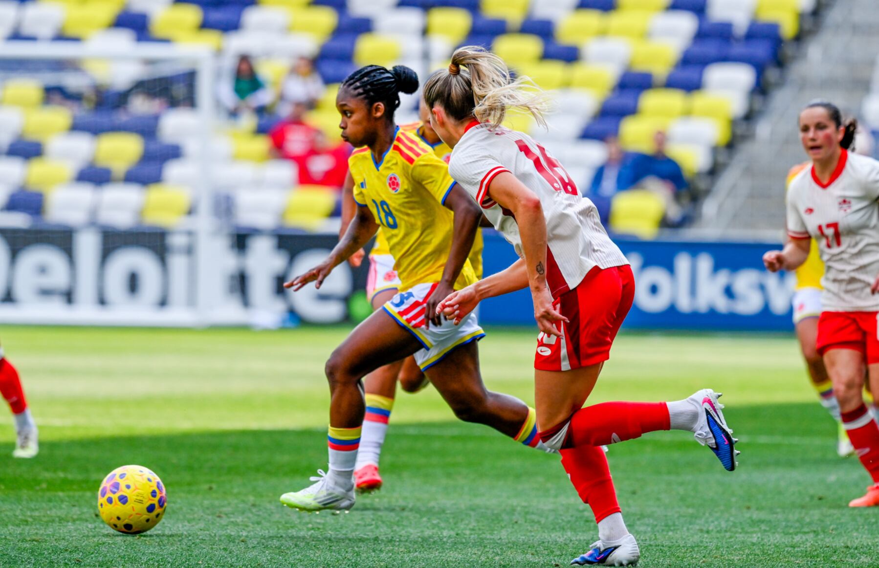 Colombia cayó goleada ante Canadá en la SheBelieves Cup - crédito FCF