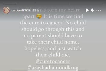 Carolyn Adams historia en Instagram