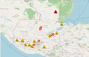 Los bloqueos en Guatemala interrumpieron rutas principales este 7 de septiembre en la segunda semana de protestas por el alza de los combustibles y la canasta básica.