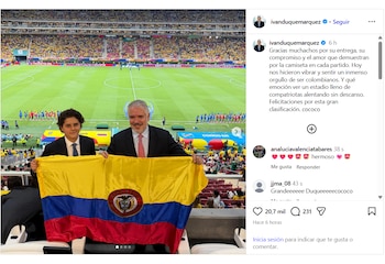 Iván Duque agradeció a la selección Colombia y resaltó el orgullo nacional tras la victoria ante Congo - crédito ivanduquemarquez/Instagram