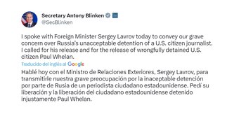 Tuit de Antony Blinken