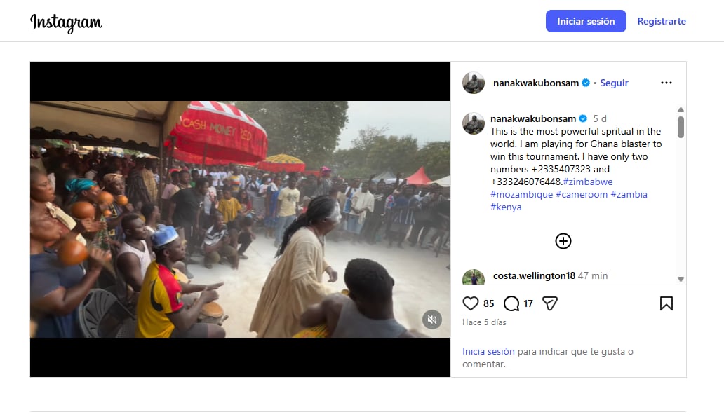 Con estos actos, Nana Kwaku Bonsam busca que Ghana pueda tener una gran presentación en el Mundial 2026 - crédito @nanakwakubonsam/Instagram