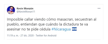 Uno de los tuits publicados