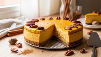 Receta de cheesecake de calabaza y nueces, rápida y fácil