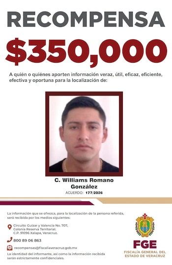 Recompensa Veracruz feminicidio homicidio doloso FGE