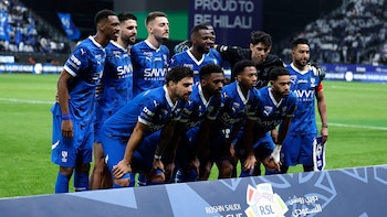 Soccer Football - Saudi Pro League - Al Hilal v Al Qadsiah - Kingdom Arena, Riyadh, Saudi Arabia - May 26, 2025 Al Hilal players pose for a team group photo before the match REUTERS/Hamad I Mohammed