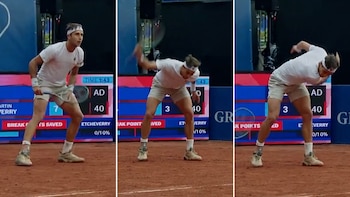 Tomás Etcheverry desperdició dos match points y el partido se suspendió por falta de luz: su reacción tras perder un game